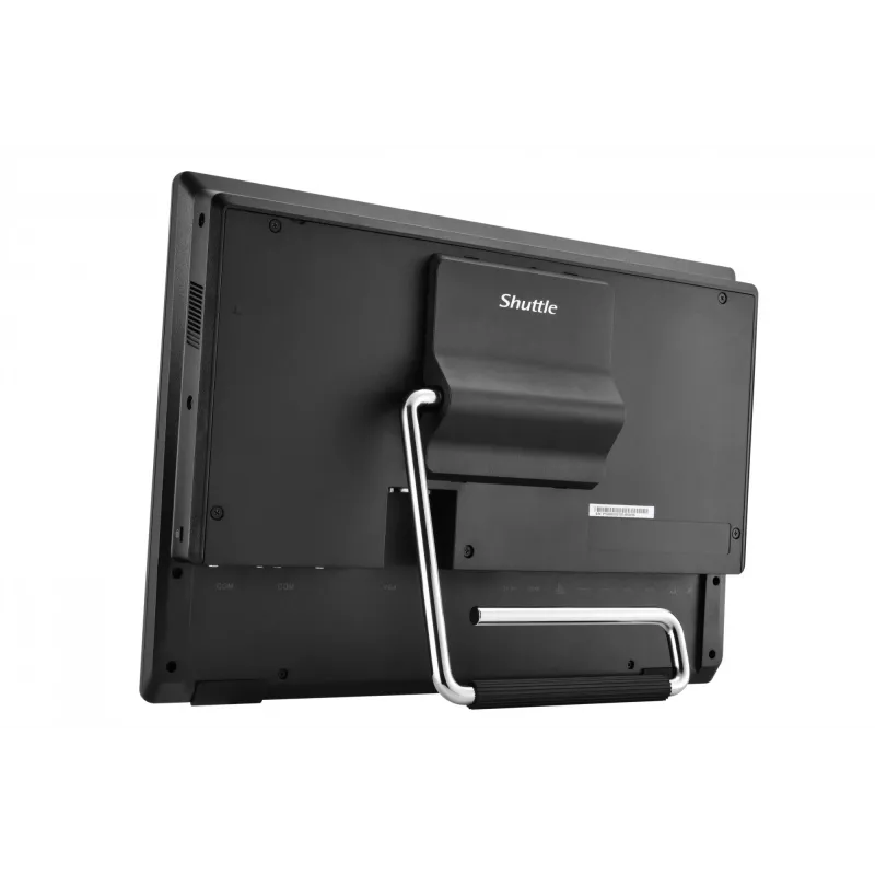 Shuttle P55U all-in-one barebone, 15,6 inch touchscreen, Celeron 7305, WLAN, HDMI, 2x COM, 90 W, zwart