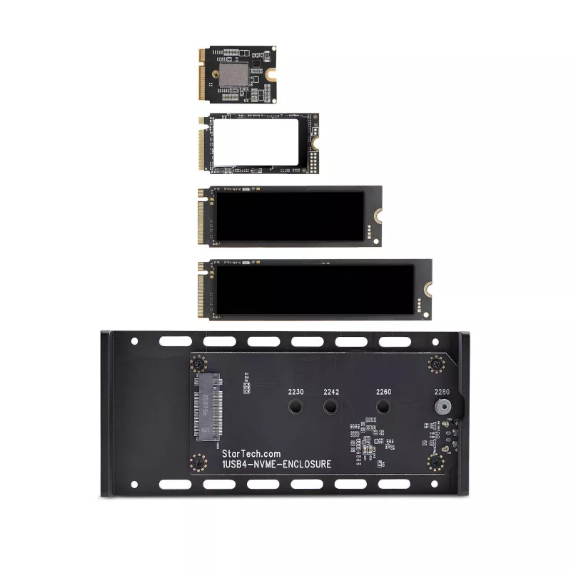StarTech.com USB4 M.2 NVMe-behuizing, 40 Gbit/s, externe USB-C/Thunderbolt NVMe SSD-behuizing, aluminium koelbehuizing, B+M/M-Key
