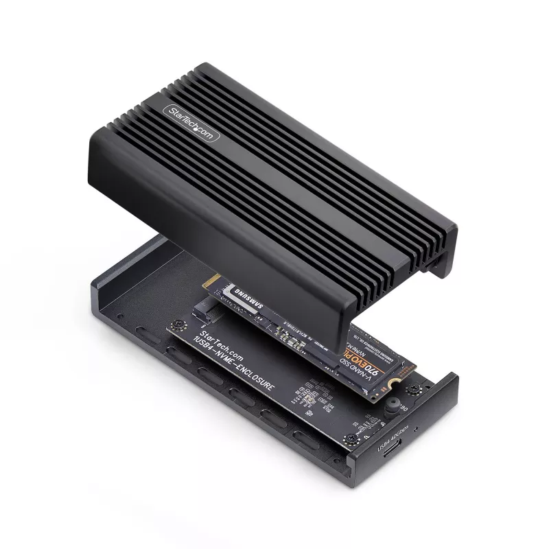 StarTech.com USB4 M.2 NVMe-behuizing, 40 Gbit/s, externe USB-C/Thunderbolt NVMe SSD-behuizing, aluminium koelbehuizing, B+M/M-Key