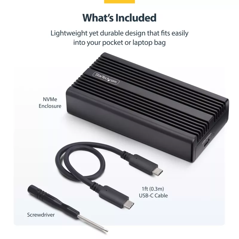 StarTech.com USB4 M.2 NVMe-behuizing, 40 Gbit/s, externe USB-C/Thunderbolt NVMe SSD-behuizing, aluminium koelbehuizing, B+M/M-Key