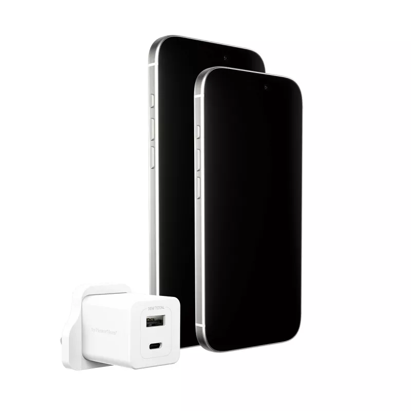 PanzerGlass empower™ by ® Turbo 35W oplader incl. USB-C + USB-A | UK-stekker | zilverwit