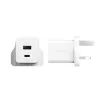 PanzerGlass empower™ by ® Turbo 35W oplader incl. USB-C + USB-A | UK-stekker | zilverwit