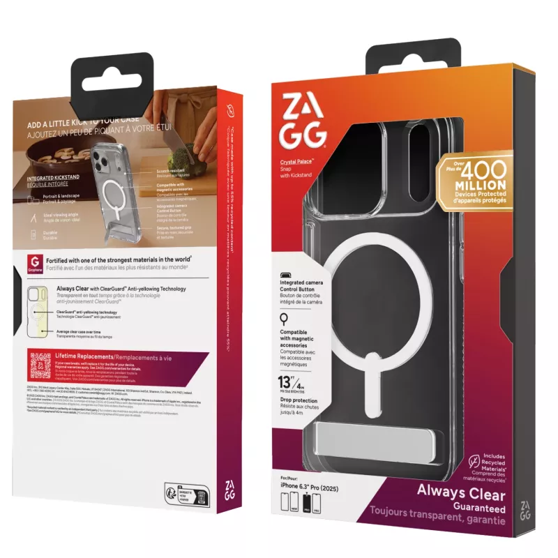 ZAGG Crystal Palace Snap Kickstand (Button Cover) hoesje voor Apple iPhone 17 Pro Max