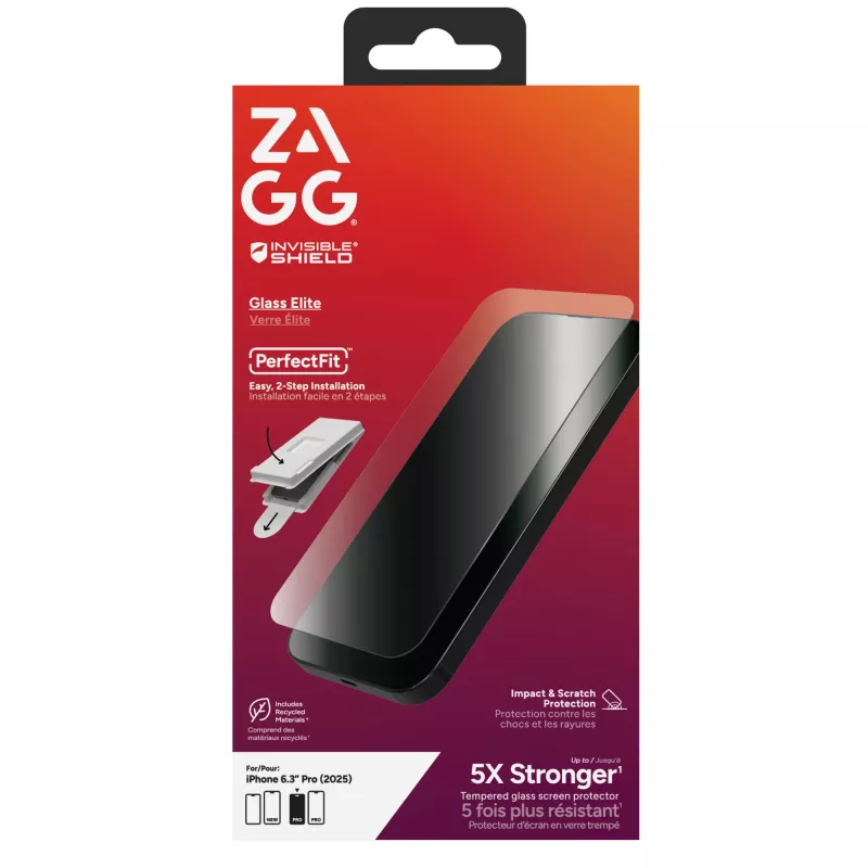 InvisibleShield Glass Elite gehard glasfolie voor Apple iPhone 17 Pro