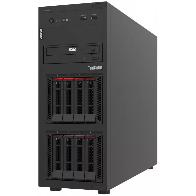 Lenovo ThinkSystem ST250 V3 7DCE100BEA towerserver, Intel Xeon 6315P 4C 2,8 GHz 55 W, 16 GB, 1x 800 W
