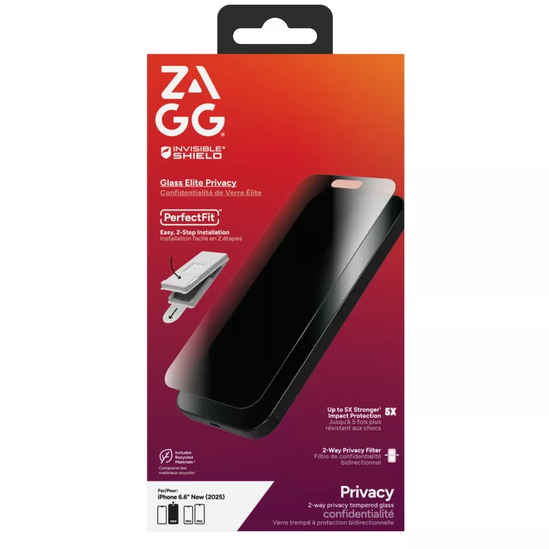 ZAGG InvisibleShield Glass Elite Privacy 200118656 screenprotector voor Apple iPhone Air