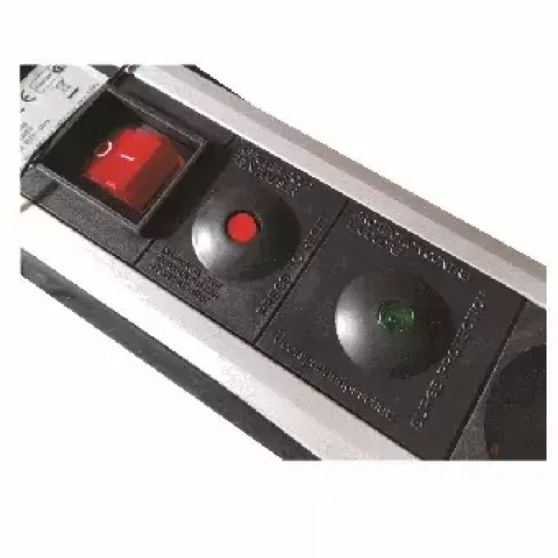 Power Extension M-Cab POW0001 2m 6 AC Outlets indoor zwart zilver