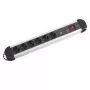 Power Extension M-Cab POW0001 2m 6 AC Outlets indoor zwart zilver