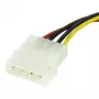 StarTech.com 15 cm 4-pins LP4 naar SATA stroomkabel-adapter, Molex (4-polig), SATA 15-polig, 0,152 m, stekker, recht, recht