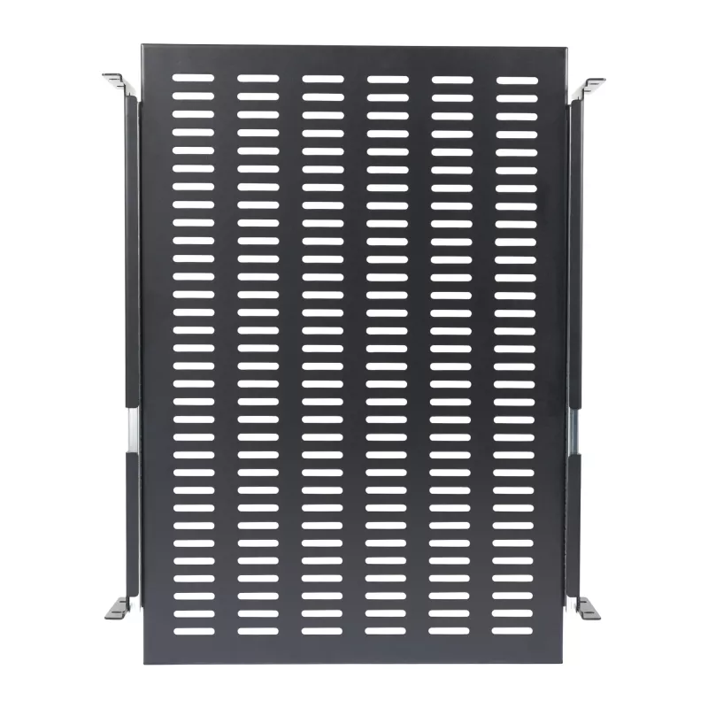 StarTech.com 2U uitschuifbare serverrack-legplank - 20 to 30in verstelbare montagediepte - geperforeerd - 50lb - heavy duty universele 19” rack-legplank voor apparatuurrack - 24in diep