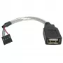 StarTech.com 15 cm USB 2.0 kabel - USB A bus naar USB moederbord 4-pins header bus/bus