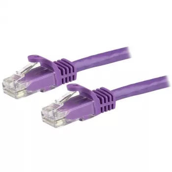 StarTech.com 15m CAT6 ethernetkabel - paars CAT 6 Gigabit Ethernet draad -250MHz 100W PoE RJ45 UTP netwerk-/patchkabel rastnasenvrij met trekontlasting individueel getest