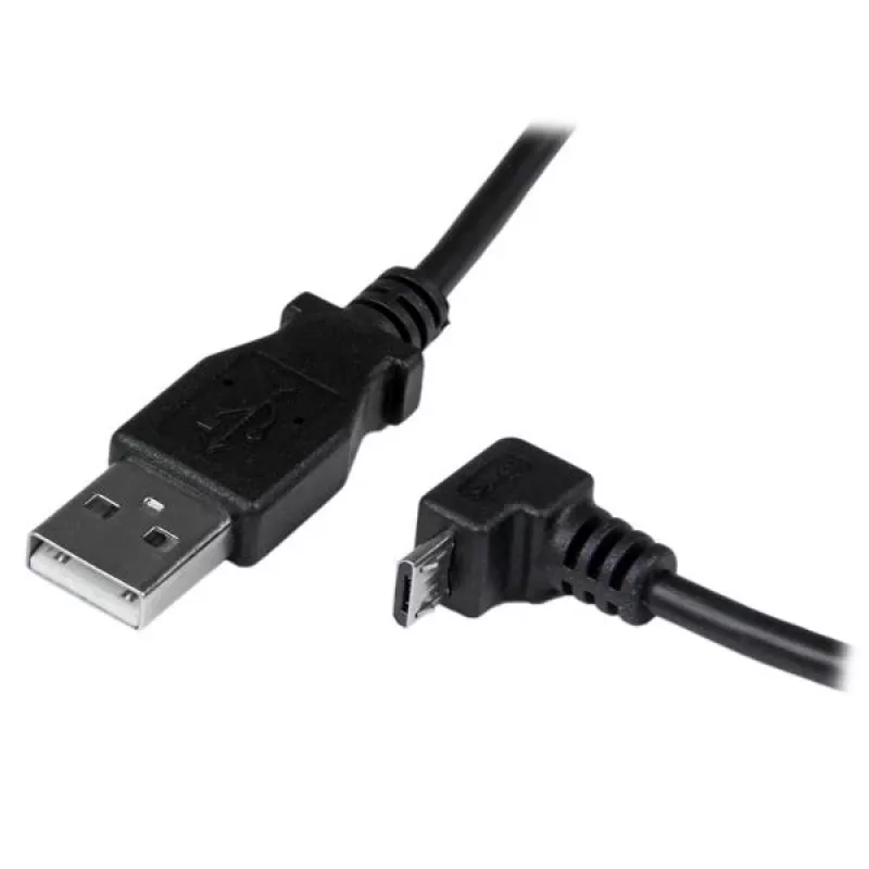 StarTech.com 2m Micro-USB-kabel - A naar haakse Micro-B, 2 m, USB A, Micro-USB B, USB 2.0, 0,48 Gbit/s, zwart