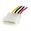 StarTech.com 12in LP4 stroomverlengkabel - M/F, Molex (4-polig), Molex (4-polig), 0,304 m, stekker, bus, recht