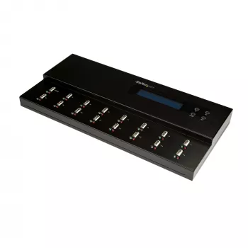 StarTech.com standalone 1-naar-15 USB-stick-duplicator en -wisser, meervoudige USB-flashdrive-kopieerder, systeem- en bestands- en volledige drivekopie met 1,5 GB/min, enkelvoudige en 3-voudige wissing, LCD-display – TAA