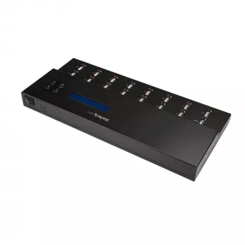 StarTech.com standalone 1-naar-15 USB-stick-duplicator en -wisser, meervoudige USB-flashdrive-kopieerder, systeem- en bestands- en volledige drivekopie met 1,5 GB/min, enkelvoudige en 3-voudige wissing, LCD-display – TAA