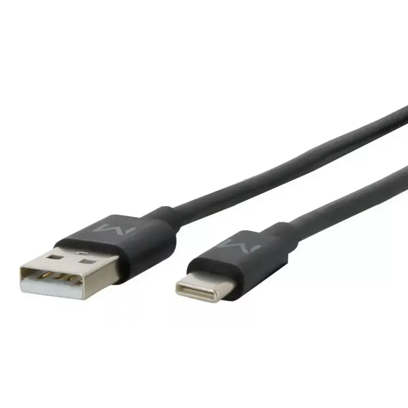 Mobilis 020013 Energia USB-A naar USB-C-kabel, 1 m, zwart
