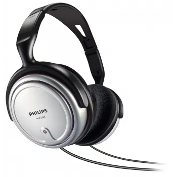 Philips Indoor Corded TV Headphone SHP2500/10, bedraad, 15 - 22000 Hz, muziek, 909 g, koptelefoon, zwart, zilver