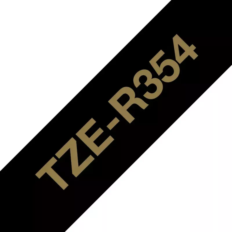 Brother TZE-R354 label goud op zwart