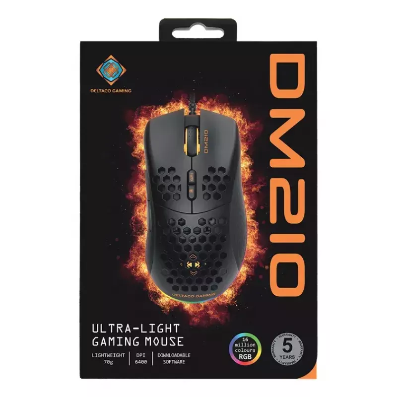 Gaming-muis Deltaco DM210 kabel ultrathin RGB zwart