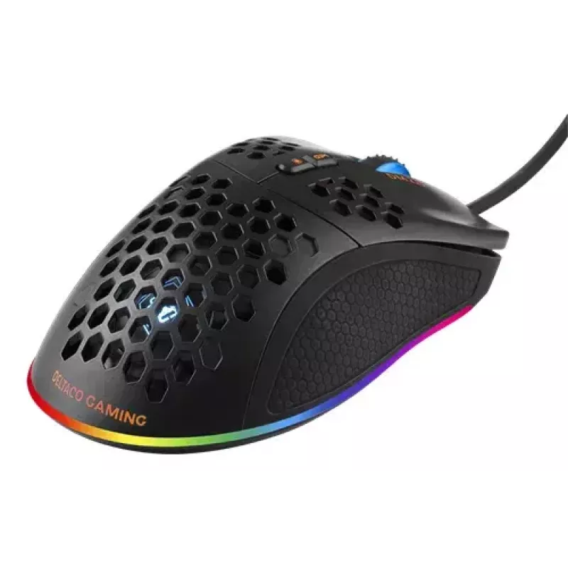 Gaming-muis Deltaco DM210 kabel ultrathin RGB zwart