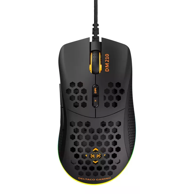 Gaming-muis Deltaco DM210 kabel ultrathin RGB zwart