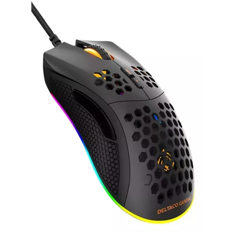 Gaming-muis Deltaco DM210 kabel ultrathin RGB zwart