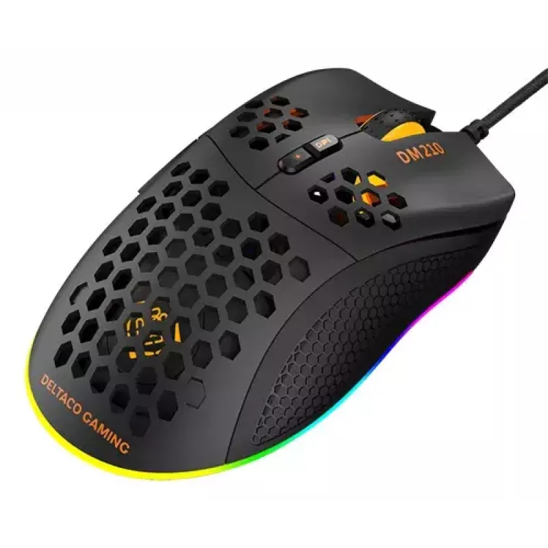 Gaming-muis Deltaco DM210 kabel ultrathin RGB zwart
