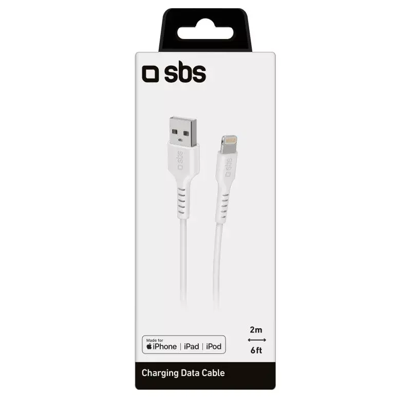Lightning-kabel SBS TECABLEUSBIP5289W 2m wit USB A