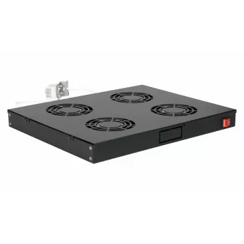 Equip koelventilatoren 19', 1U, 4 ventilatoren, RAL9005 zwart