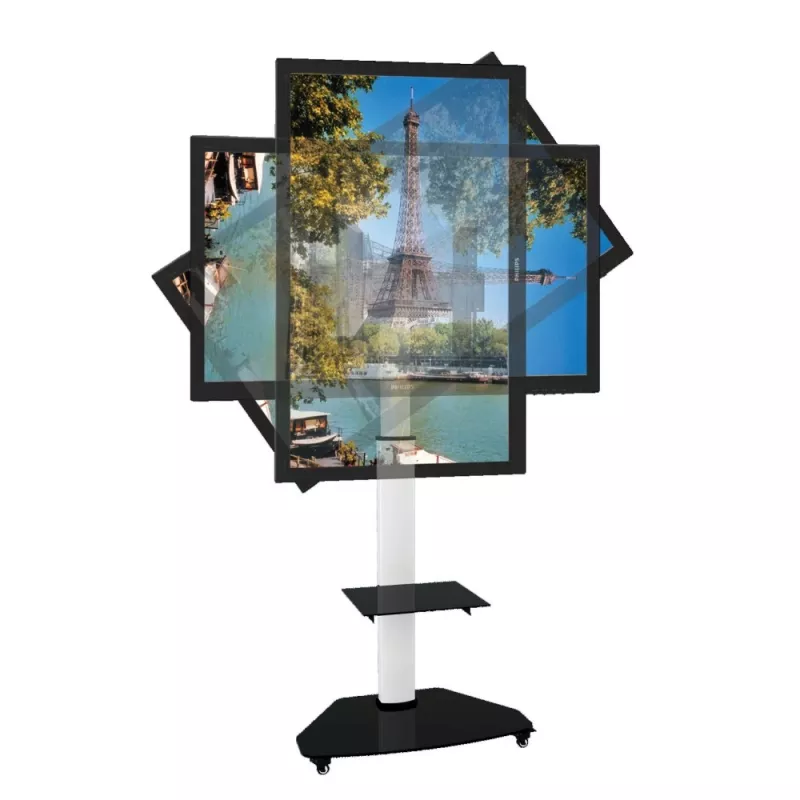 Techly vloerstandaard met opbergwagen TV LCD/LED/Plasma 37-70 inch wit