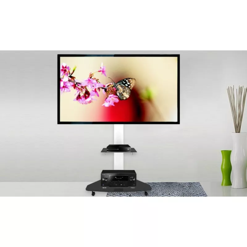 Techly vloerstandaard met opbergwagen TV LCD/LED/Plasma 37-70 inch wit