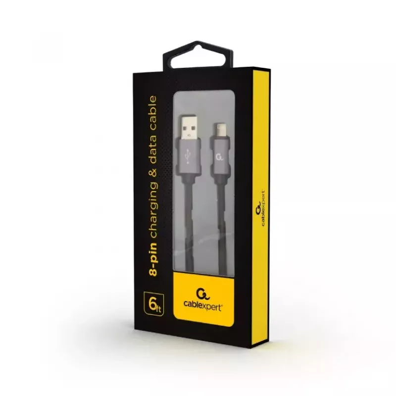 Mobiele-telefoonkabel GEMBIRD USB A naar Lightning CCB-MUSB2B-AMLM-6 1,8 m USB 2.0 zwart