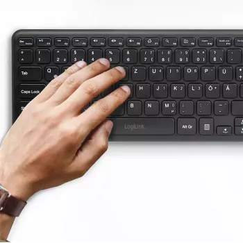 Toetsenbord LogiLink ID0188 home RF draadloos QWERTZ zwart