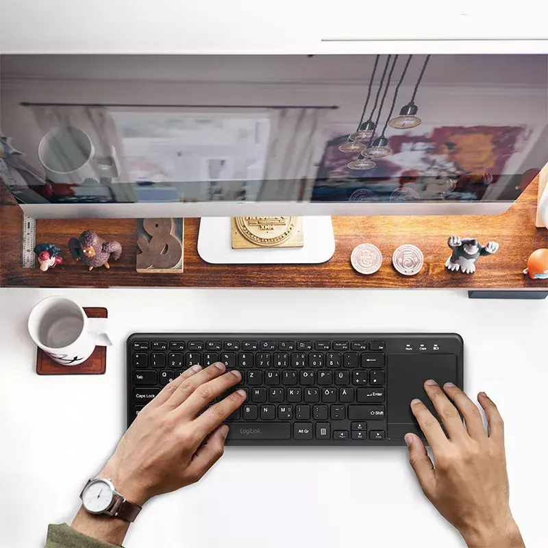 Toetsenbord LogiLink ID0188 home RF draadloos QWERTZ zwart