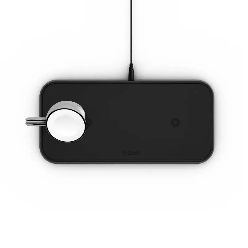 Draadloze oplader ZENS Dual+Watch aluminium zwart