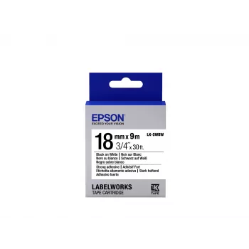Epson Labelcartridge sterk hechtend LK-5WBW Zwart/Wit 18 mm (9 m)