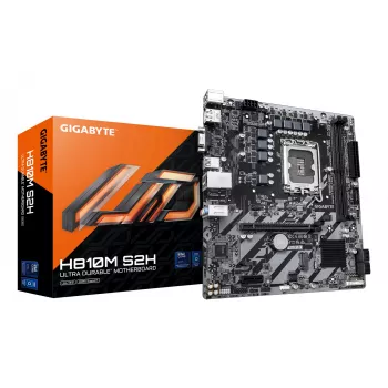 GIGABYTE H810M S2H Moederbord - Intel Core Ultra (Serie 2) CPU's, 4+1+2 fasen VRM, tot 6400MHz DDR5, 1xPCIe 4.0 M.2, 1GbE LAN, USB 3.2 Gen 1