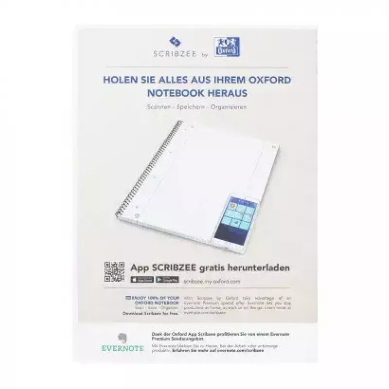 Schrijfblok Oxford 100050356 A4 80 vel geel