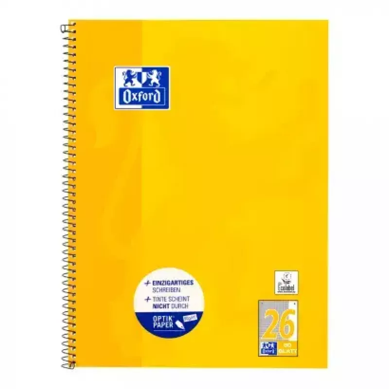Schrijfblok Oxford 100050356 A4 80 vel geel