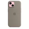 Siliconenhoes Apple iPhone 15 MagSafe Clay Cover bruin