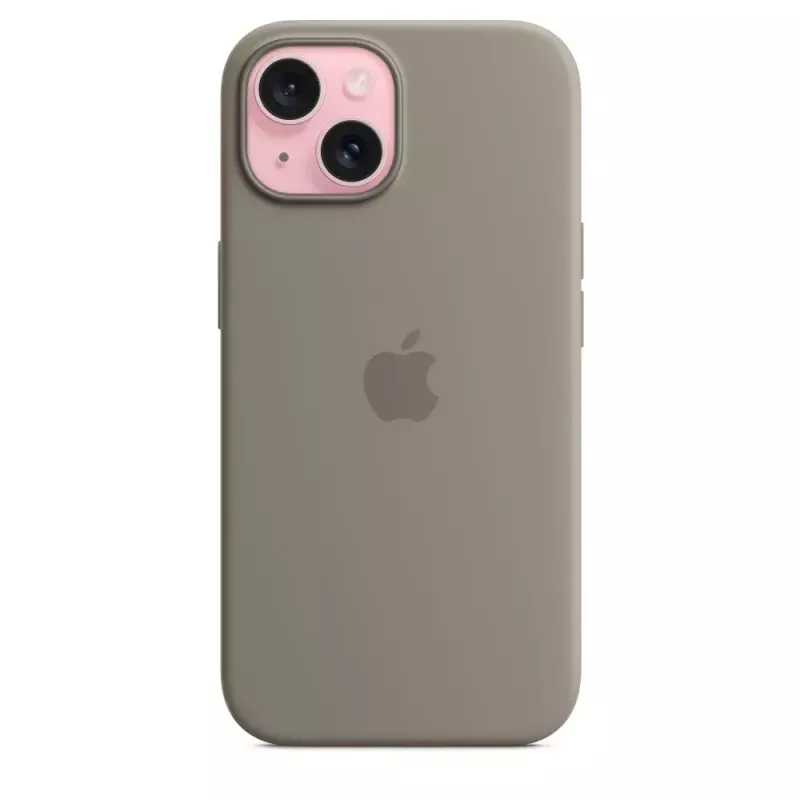 Siliconenhoes Apple iPhone 15 MagSafe Clay Cover bruin