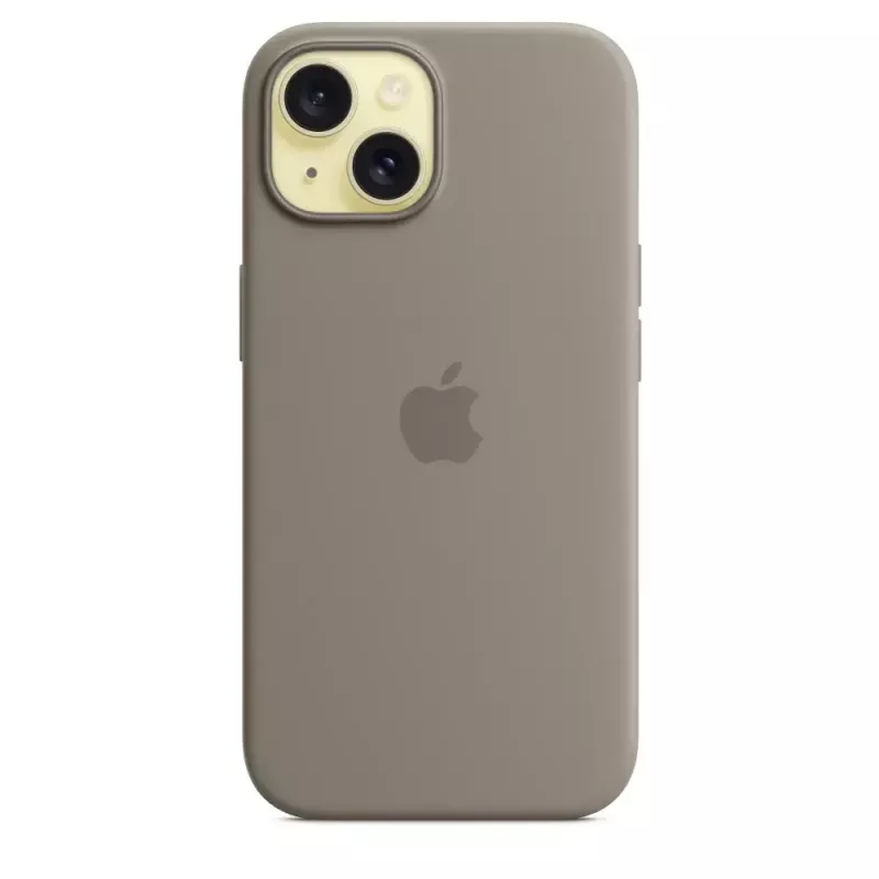 Siliconenhoes Apple iPhone 15 MagSafe Clay Cover bruin