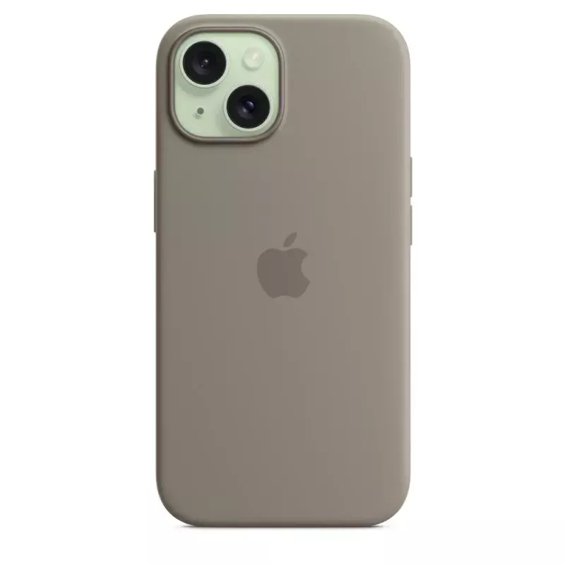 Siliconenhoes Apple iPhone 15 MagSafe Clay Cover bruin