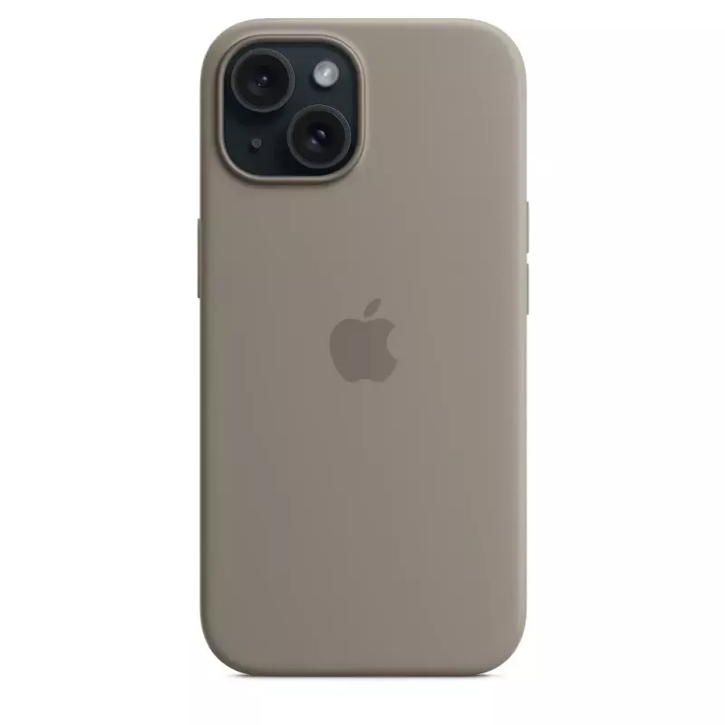 Siliconenhoes Apple iPhone 15 MagSafe Clay Cover bruin