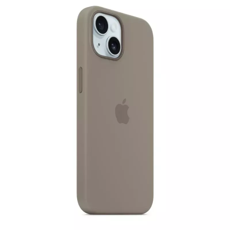 Siliconenhoes Apple iPhone 15 MagSafe Clay Cover bruin