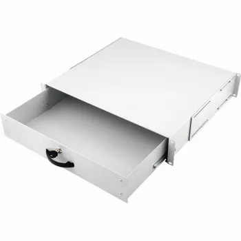 Equip afsluitbare lade 19 inch, 2HE, RAL7035 grijs