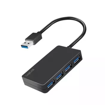 LogiLink USB 3.2 Gen1 4-poorts hub zwart 5000 Mbit/s ABS