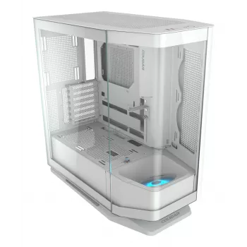 PC Midi-Tower behuizing Cougar FV270 — wit, ondersteunt ATX/ EATX/ Micro-ITX, 2×3,5 inch + 2×2,5 inch, 120/140 mm ventilator