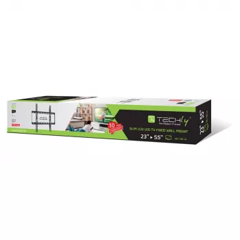 Techly vaste slanke muurbeugel LED tv LCD 23-55 zwart” ICA-PLB 162M